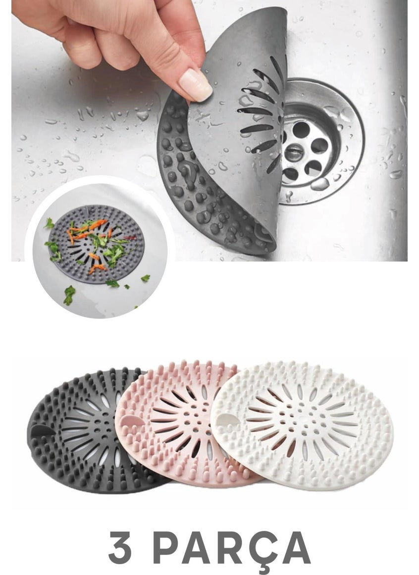 Evikon 3 Piece Silicone Sink and Bathtub Stopper with Strainer Round Sink Stopper - pzsku/ZABAC86024B360A6B89AFZ/45/_/1737051780/a83ff46d-ec18-4b8d-9c18-ce98faaf0136