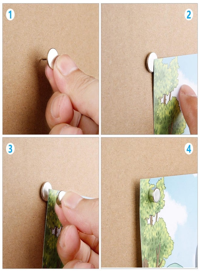 wusuowea 30 Sets Magnetic Push Pins - Strong Thumb Tacks for Cork Board, Map, Picture, Poster - Decorative Magnets - Image 3