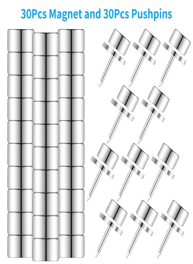 wusuowea 30 Sets Magnetic Push Pins - Strong Thumb Tacks for Cork Board, Map, Picture, Poster - Decorative Magnets - Image 5