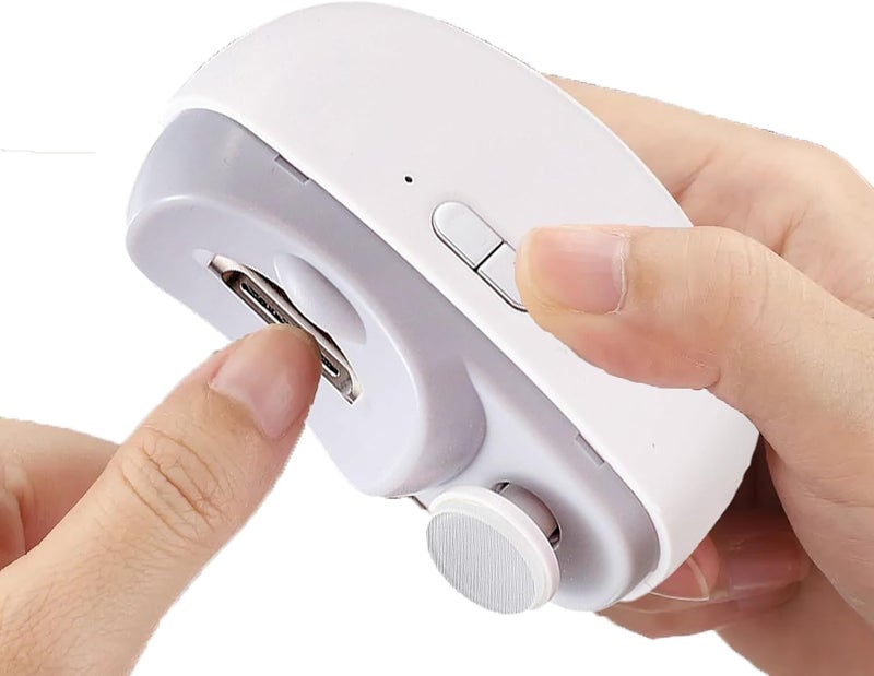 Honbuty مقص أظافر كهربائي هونبوتي مع LED USB 2 في 1 مقص أظافر كهربائي ومبرد أظافر بسرعتين مع واقي ضد الرش مقص أظافر كهربائي آمن للأطفال والبالغين مع حاوية غبار الأظافر - Image 1