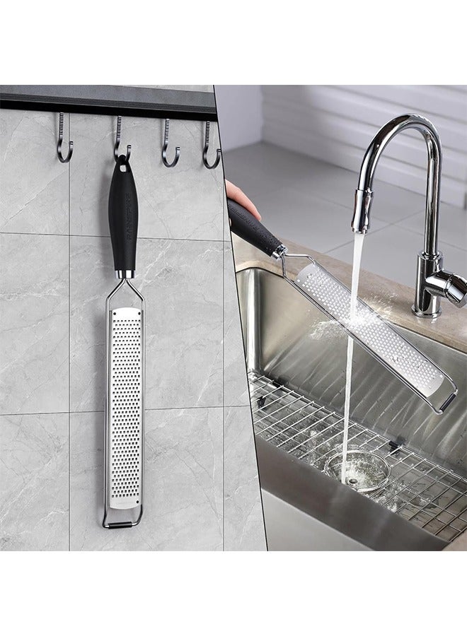 الوجبة مبشرة مطبخ من الفولاذ المقاوم للصدأ بمقبض، مبشرة جبن الليمون الناعم لجبن البارميزان والثوم وجوزة الطيب والشوكولاتة والفواكه والخضروات والزنجبيل - Image 4