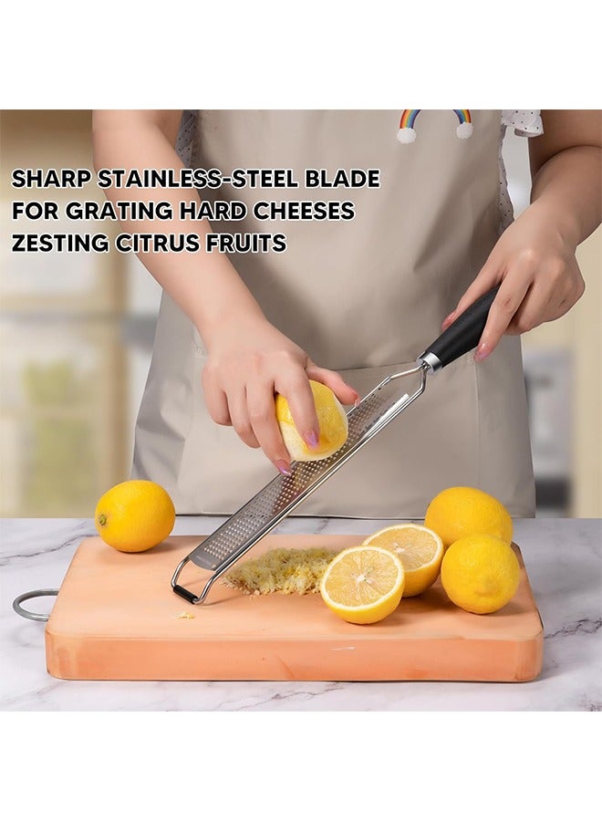 الوجبة مبشرة مطبخ من الفولاذ المقاوم للصدأ بمقبض، مبشرة جبن الليمون الناعم لجبن البارميزان والثوم وجوزة الطيب والشوكولاتة والفواكه والخضروات والزنجبيل - Image 2