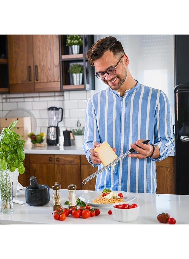 الوجبة مبشرة مطبخ من الفولاذ المقاوم للصدأ بمقبض، مبشرة جبن الليمون الناعم لجبن البارميزان والثوم وجوزة الطيب والشوكولاتة والفواكه والخضروات والزنجبيل - Image 5