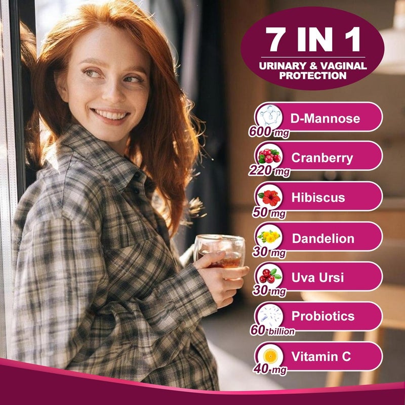 NATURE TARGET Probiotics for Women Urinary Tract Health with D Mannose  Cranberry  60 Billion CFUs Vaginal Probiotics for Digestive Health UTI  PH Balance with Prebiotics  90 Capsules - Image 2