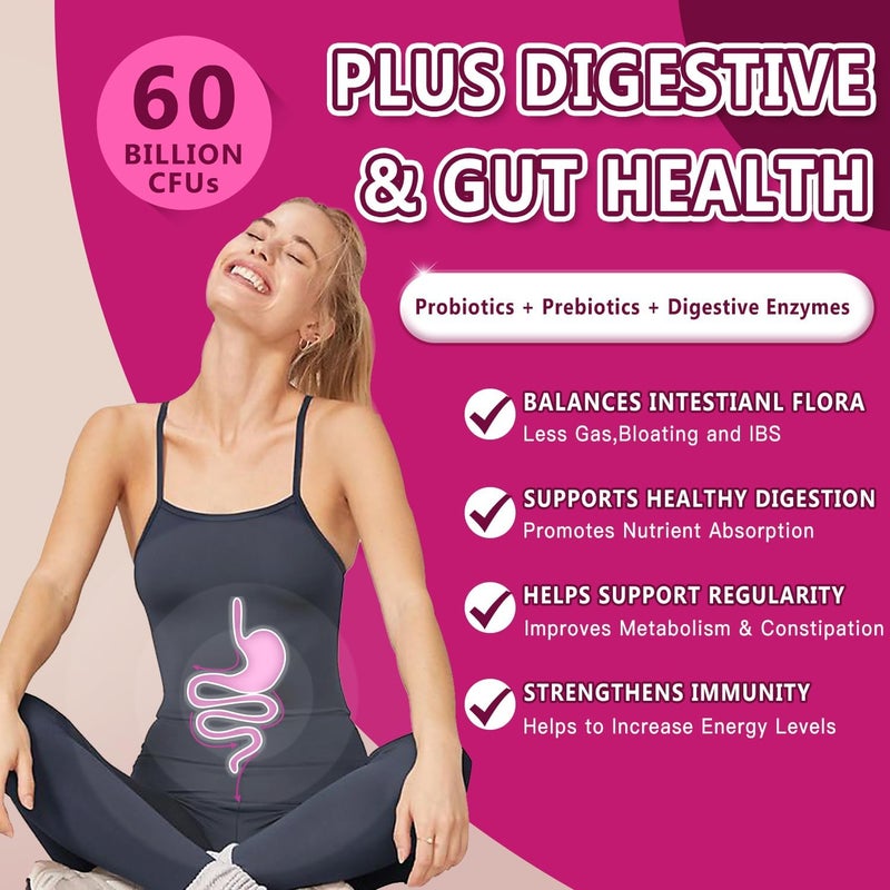 NATURE TARGET Probiotics for Women Urinary Tract Health with D Mannose  Cranberry  60 Billion CFUs Vaginal Probiotics for Digestive Health UTI  PH Balance with Prebiotics  90 Capsules - Image 4