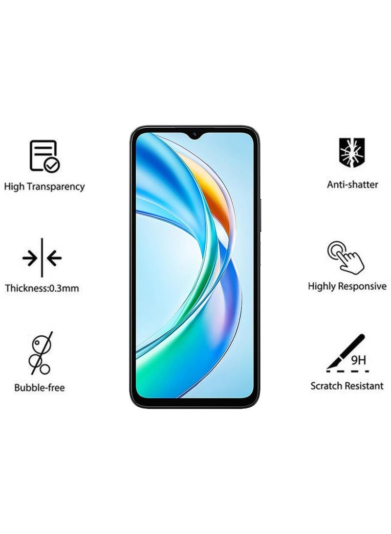 ولديك واقي شاشة زجاجي مقسى لهاتف Honor X5b Plus بحجم كامل جودة عالية مقاوم للخدش مع طقم تركيب سهل - أسود - Image 2