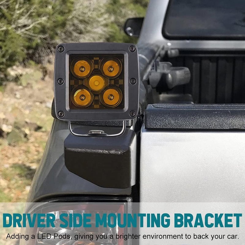 samman LED Pod Mount CB Antenna Whip Flag Mounting Bracket Compatible with Toyota Tacoma 2016+ Driver Side 1PC