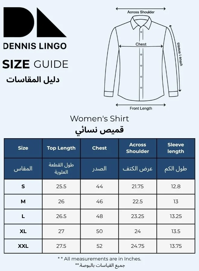Dennis Lingo Women's Light Blue 100% Cotton Embellished Relaxed Fit Shirt