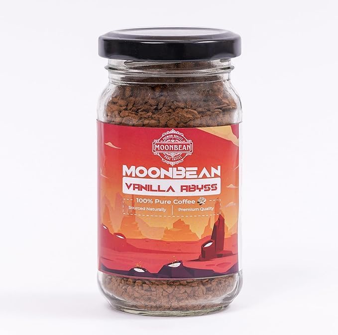 MOONBEAN Vanilla Flavored Instant Coffee 50g | 100% Pure Arabica Freeze-Dried Coffee | Rich & Smooth Vanilla Flavor | No Added Sugar | Premium Flavoured Coffee Granules - Image 1