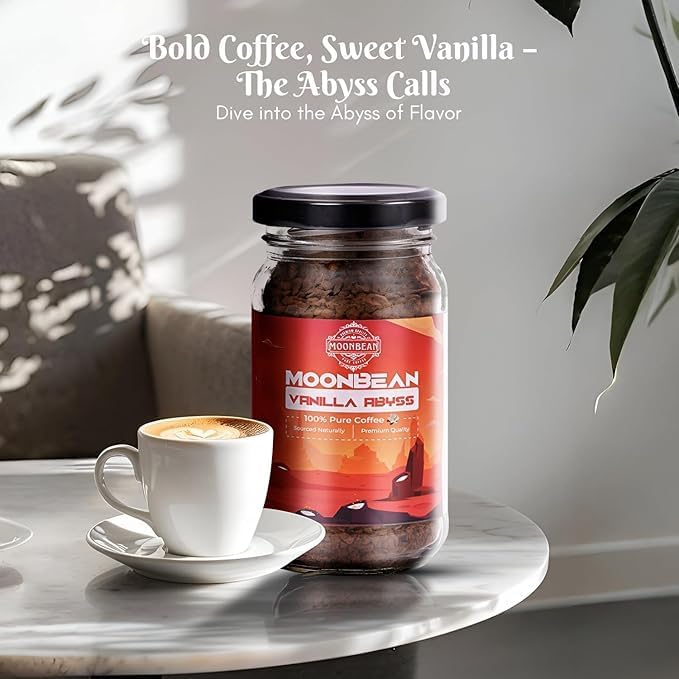 MOONBEAN Vanilla Flavored Instant Coffee 50g | 100% Pure Arabica Freeze-Dried Coffee | Rich & Smooth Vanilla Flavor | No Added Sugar | Premium Flavoured Coffee Granules - Image 3
