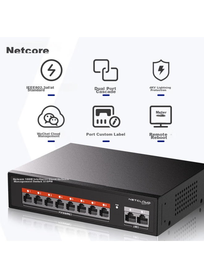 Netcore S10pm 10-port 100mbps Poe Switch, Cloud-managed Splitter, Surveillance Network Camera Hub, Vlan Isolation, Light Management - Image 4