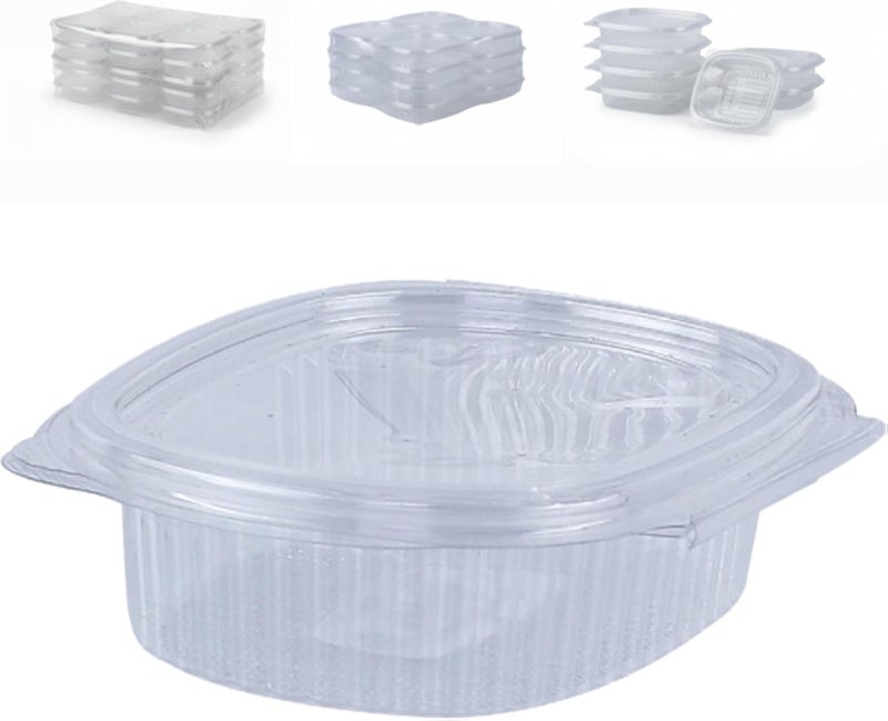 KRNOÂ® PET Hinged Disposable Food Containers â€“ Multi-Purpose for Salads, Sauces, Snacks & Desserts â€“ Leak-Proofâ€“ 80ml, 100ml, 120ml, 180ml, 250ml, 375ml (Packs of 10,25,50) (10, Clear, 120ml)