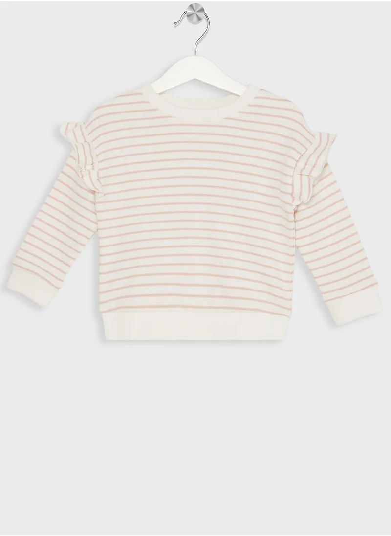 مانجو Infant Striped Frill Sweatshirt