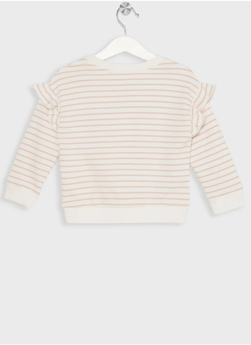 مانجو Infant Striped Frill Sweatshirt