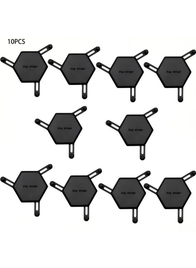 6 Pack White Adjustable Plastic Mug Hooks Wall Mount Coffee Mug Organizer Expandable Cup Storage Rack - Image 5