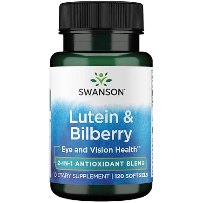Swanson Standardized Lutein & Bilberry - Natural Supplement Promoting Eye Sight & Eye Health - Formula to Help Reduce Eye Fatigue & Strain - (120 Softgels) - Image 1