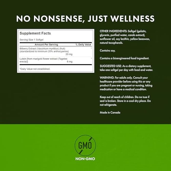 Swanson Standardized Lutein & Bilberry - Natural Supplement Promoting Eye Sight & Eye Health - Formula to Help Reduce Eye Fatigue & Strain - (120 Softgels) - Image 3