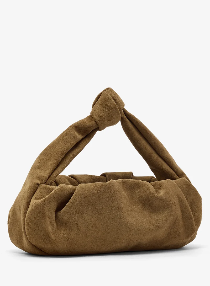 ELLA Suede Knot Handle Shoulder Bag