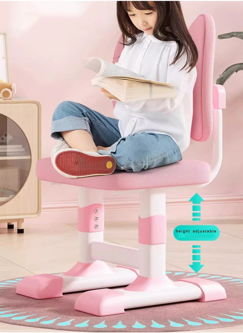 CityRiya-Long Home Kids Desk and Chair Set, Kids Study Desk with Chair, Children Study Desk Chair Set, Wooden Children School Study Desk Table and Chair Set, Student's Computer Learning Table Desk Chair for Girl Boy, Pink  - Image 2