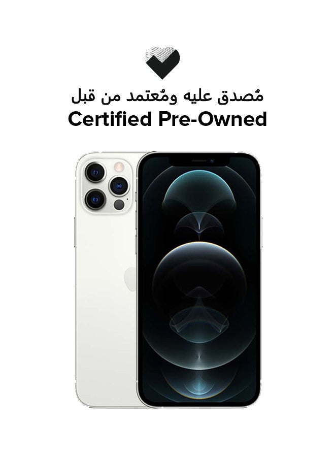 ابل  معتمد مسبقًا - آيفون 12 برو ماكس 256 جيجابايت فضي 5G مع فيس تايم - النسخة الدولية - Image 1