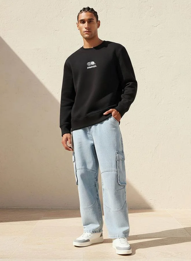 Starter Starter Men Regular Fit Logo Print Sweatshirt