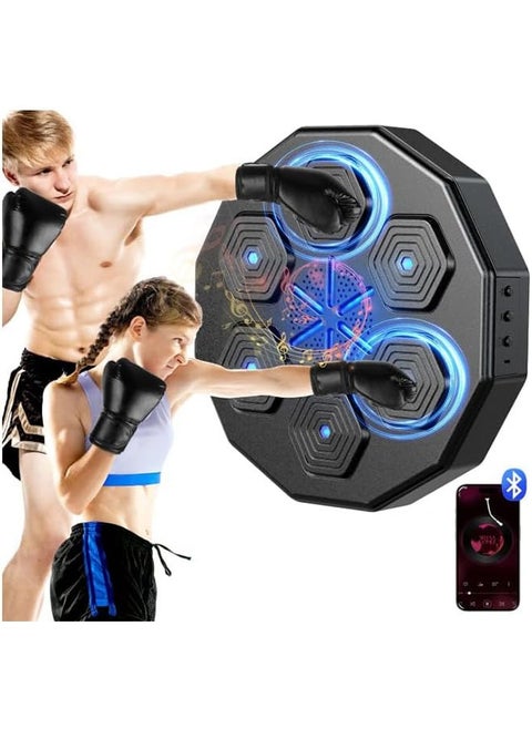 Smart Music Boxing Machine,USB Rechargeable Boxing Equipment with Bluetooth Connection Electronic Wall Mount Lighted Target Boxing Trainer for Kids and Adults