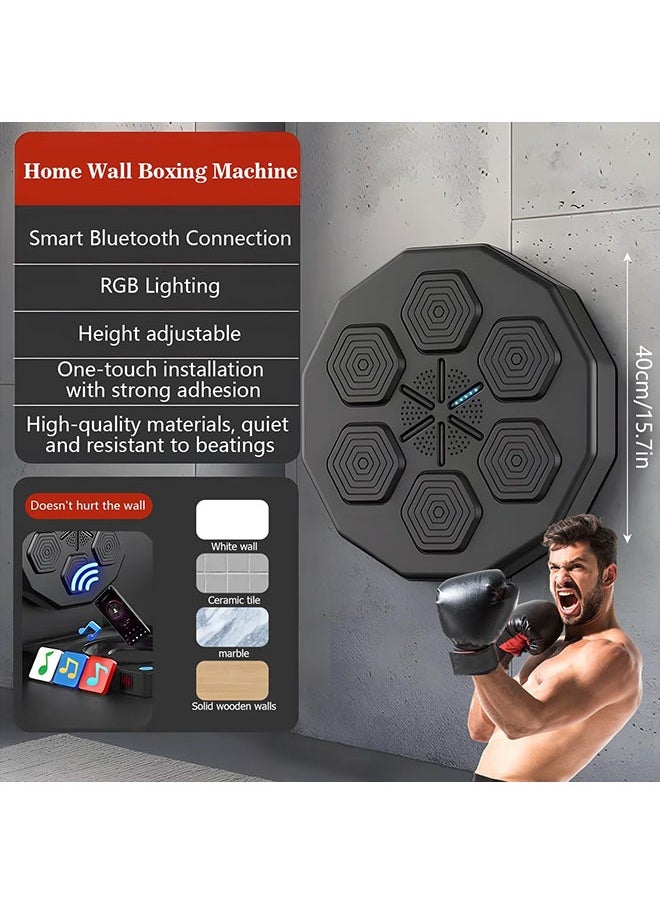 Arabest - Smart Music Boxing Machine,USB Rechargeable Boxing Equipment with Bluetooth Connection Electronic Wall Mount Lighted Target Boxing Trainer for Kids and Adults - Image 1