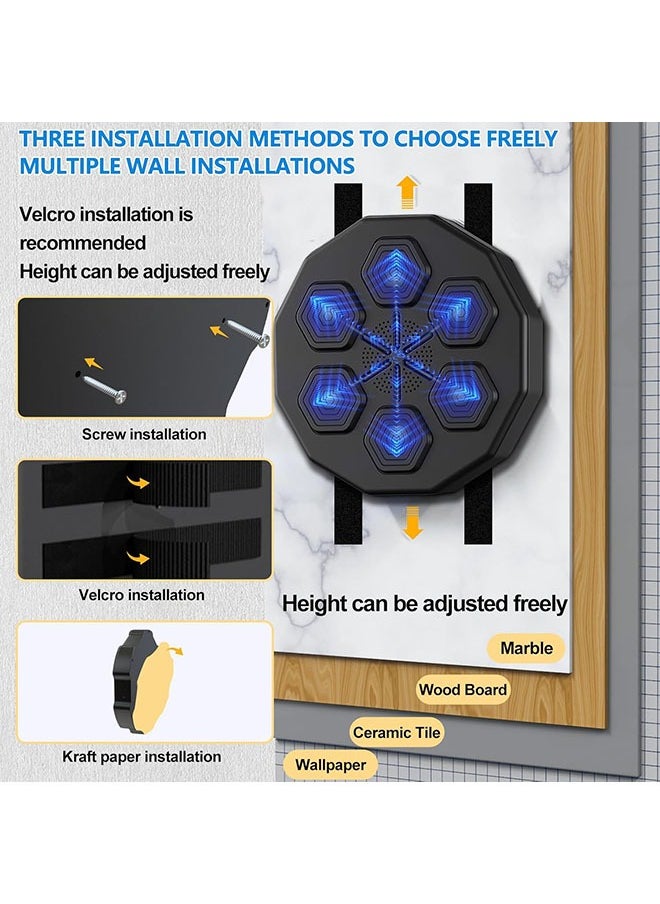 Arabest - Smart Music Boxing Machine,USB Rechargeable Boxing Equipment with Bluetooth Connection Electronic Wall Mount Lighted Target Boxing Trainer for Kids and Adults - Image 1