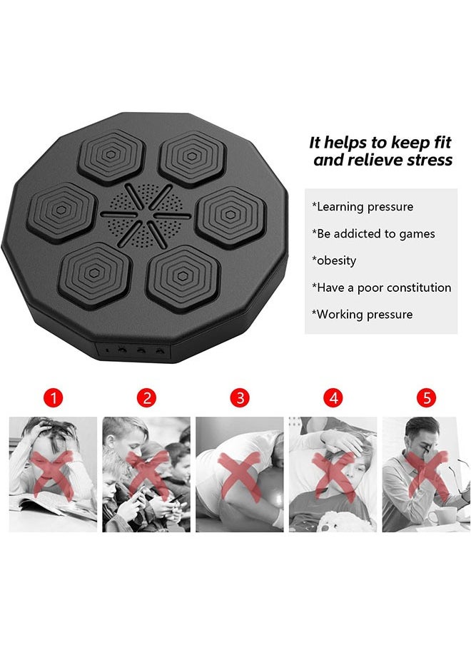 Arabest - Smart Music Boxing Machine,USB Rechargeable Boxing Equipment with Bluetooth Connection Electronic Wall Mount Lighted Target Boxing Trainer for Kids and Adults - Image 1