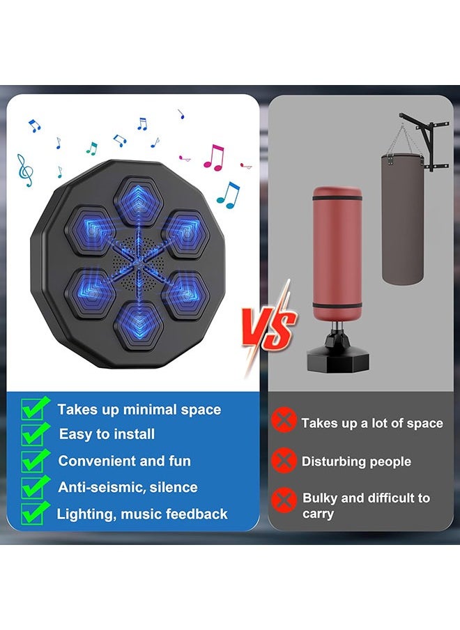 Arabest - Smart Music Boxing Machine,USB Rechargeable Boxing Equipment with Bluetooth Connection Electronic Wall Mount Lighted Target Boxing Trainer for Kids and Adults - Image 1