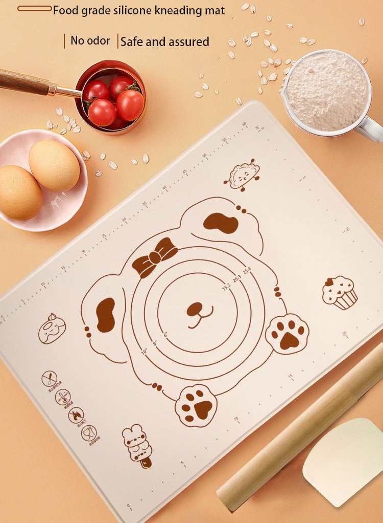 Extra-large bear silicone baking pad for kneading dough 70*50  - Image 2