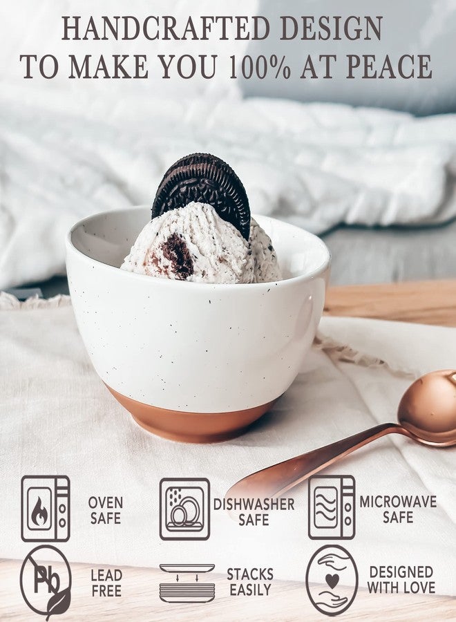 MORA CERAMICS HIT PAUSE Mora Ceramic Small Dessert Bowls - 16oz, Set of 6 - Microwave, Oven and Dishwasher Safe, For Rice, Ice Cream, Soup, Snacks, Cereal, Chili, Side Dishes etc - Microwavable Kitchen Bowl, Vanilla White - Image 4
