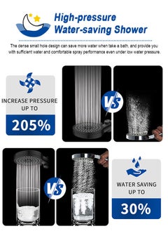 HomarKet Filtered Shower Head,High Pressure 5 Spray Mode Handheld Showerhead with Extra 59" Long Hose,Adjustable Bracket Holder and ON/OFF Pause Switch for Saving Water -Ideal for Dry Skin & Hair,Matte Black  - Image 3