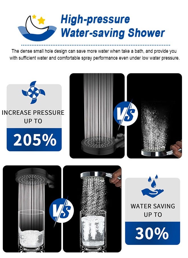 HomarKet Filtered Shower Head,High Pressure 5 Spray Mode Handheld Showerhead with Extra 59" Long Hose,Adjustable Bracket Holder and ON/OFF Pause Switch for Saving Water -Ideal for Dry Skin & Hair,Matte Black  - Image 3