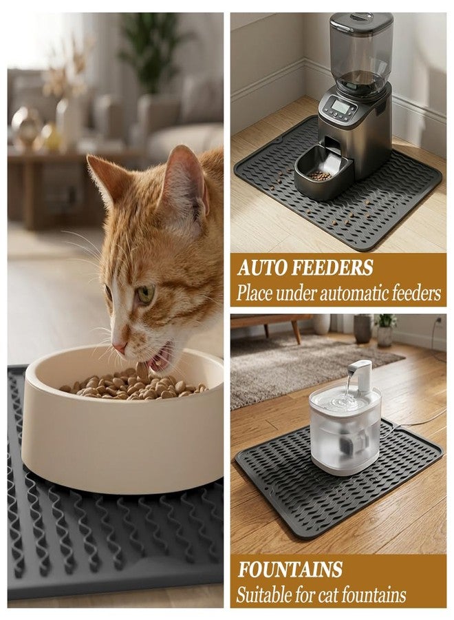 Sweet Elegance Silicone Cat and Dog Food Mat with Striped,Anti-Slip Pet Feeding Mat for Floors Waterproof,Suitable for Small Medium Dogs Cats Puppy Kitten, Bowl Placemat for Food and Water to Protect Floors - Image 4