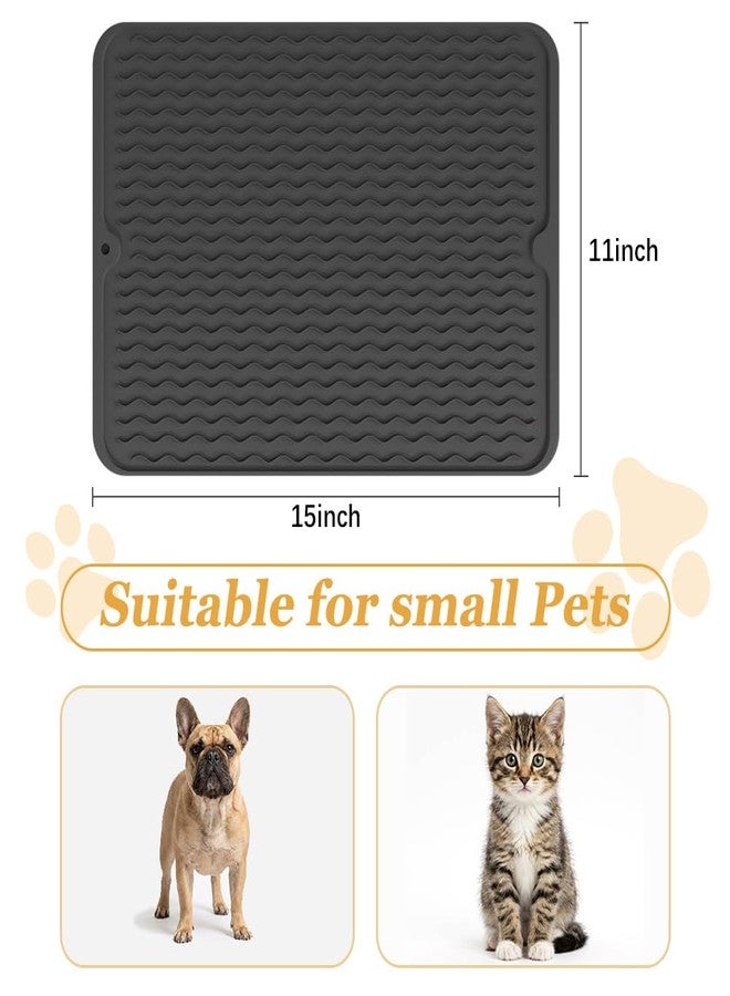 Sweet Elegance Silicone Cat and Dog Food Mat with Striped,Anti-Slip Pet Feeding Mat for Floors Waterproof,Suitable for Small Medium Dogs Cats Puppy Kitten, Bowl Placemat for Food and Water to Protect Floors - Image 2