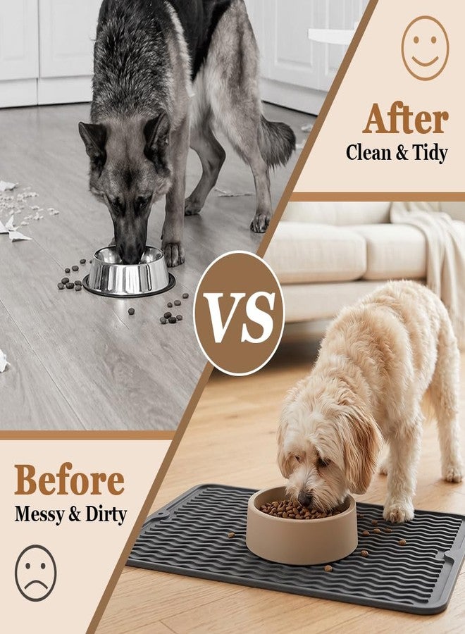 Sweet Elegance Silicone Cat and Dog Food Mat with Striped,Anti-Slip Pet Feeding Mat for Floors Waterproof,Suitable for Small Medium Dogs Cats Puppy Kitten, Bowl Placemat for Food and Water to Protect Floors - Image 5