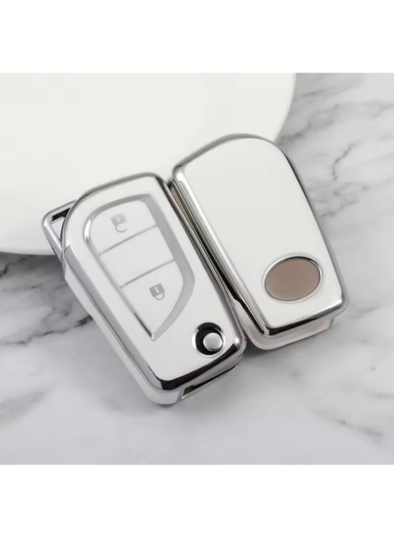 Key Fob Cover with Keychain for Toyota RAV 4 Key Shell TPU Key Holder Bag - Image 1