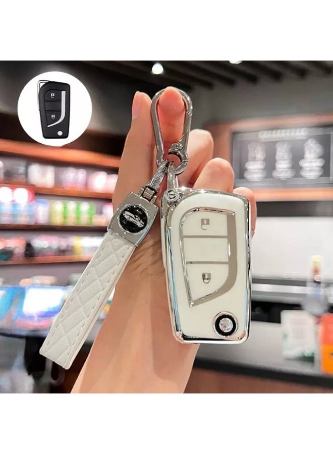 Key Fob Cover with Keychain for Toyota RAV 4 Key Shell TPU Key Holder Bag - Image 2