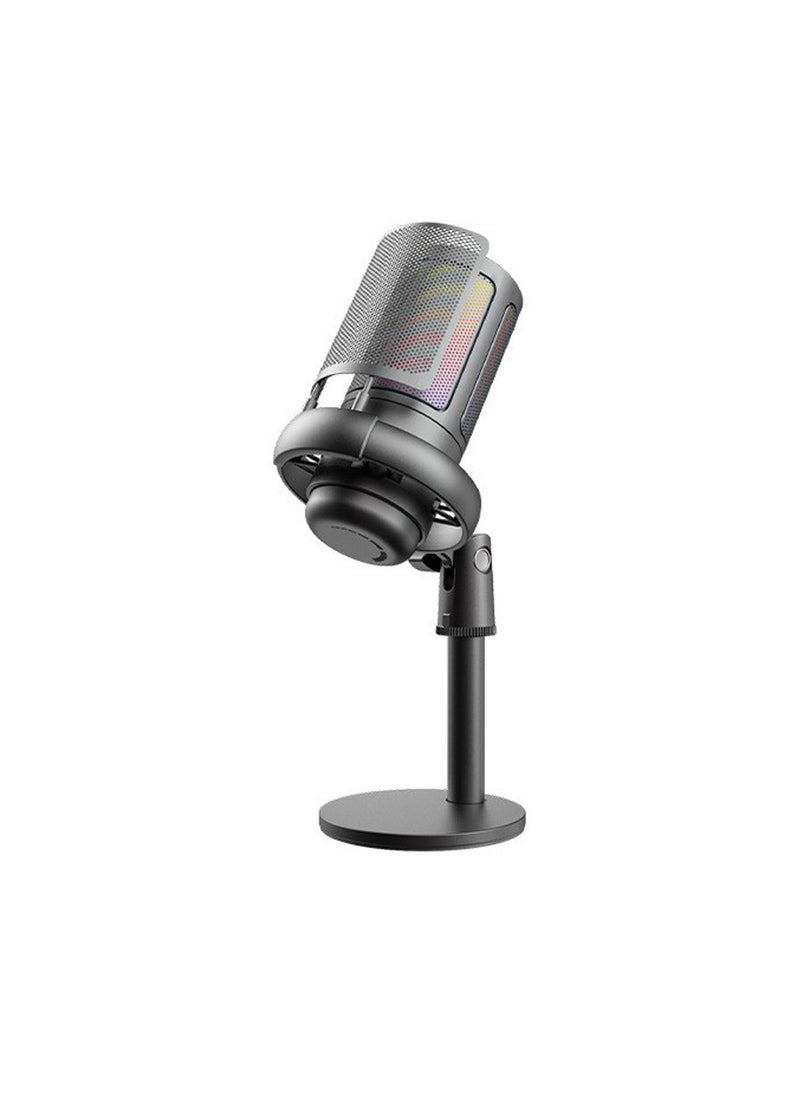 FlashHawk RGB Desktop Gaming Microphone with Quick Mute & Pop Filter | USB/Type-C | PC/PS5/PS4/Mac | 9 Color Modes & 70dB SNR, Black  - Image 1