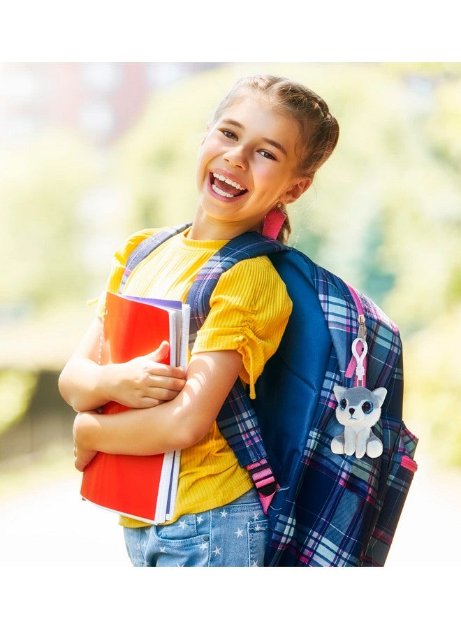 Puzzled DolliBu Big Eyes Wolf Stuffed Animal Keychain - Super Soft Wolf Keychain Wildlife Animal Plush for Backpacks, Car Keys, or Purse, Cute Wolf Keychain Charm with Fun Buddy Clip - 6 Inches - Image 5