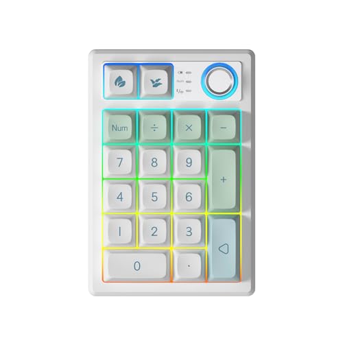 TISHLED Gasket Creamy Mechanical Numpad Programmable Macro Keypad Wireless 2.4G/Bluetooth 5.0/Wired USB-C RGB Backlit Hot Swappable Number Pad Rechargeable Numeric Keyboard Metal Knob for Win/Mac - Image 1