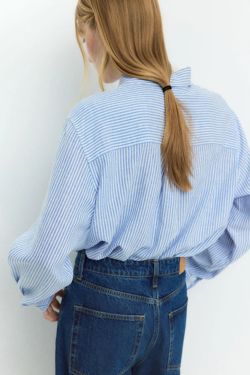اتش اند ام Linen-blend shirt