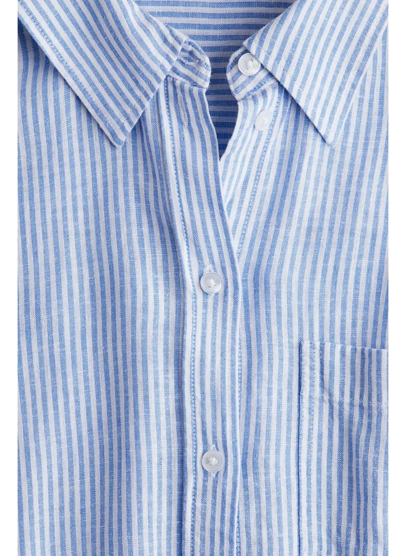 اتش اند ام Linen-blend shirt
