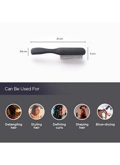 Kuber Industries Hair Brush | Bristles Brush | Hair Brush With Paddle | Brush For Curly Wavy Hairs | Suitable For All Hair Types | Hair Brush Styling Hair | C19Blk | Black  - Image 5