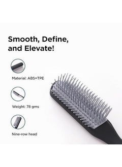 Kuber Industries Hair Brush | Bristles Brush | Hair Brush With Paddle | Brush For Curly Wavy Hairs | Suitable For All Hair Types | Hair Brush Styling Hair | C19Blk | Black  - Image 3