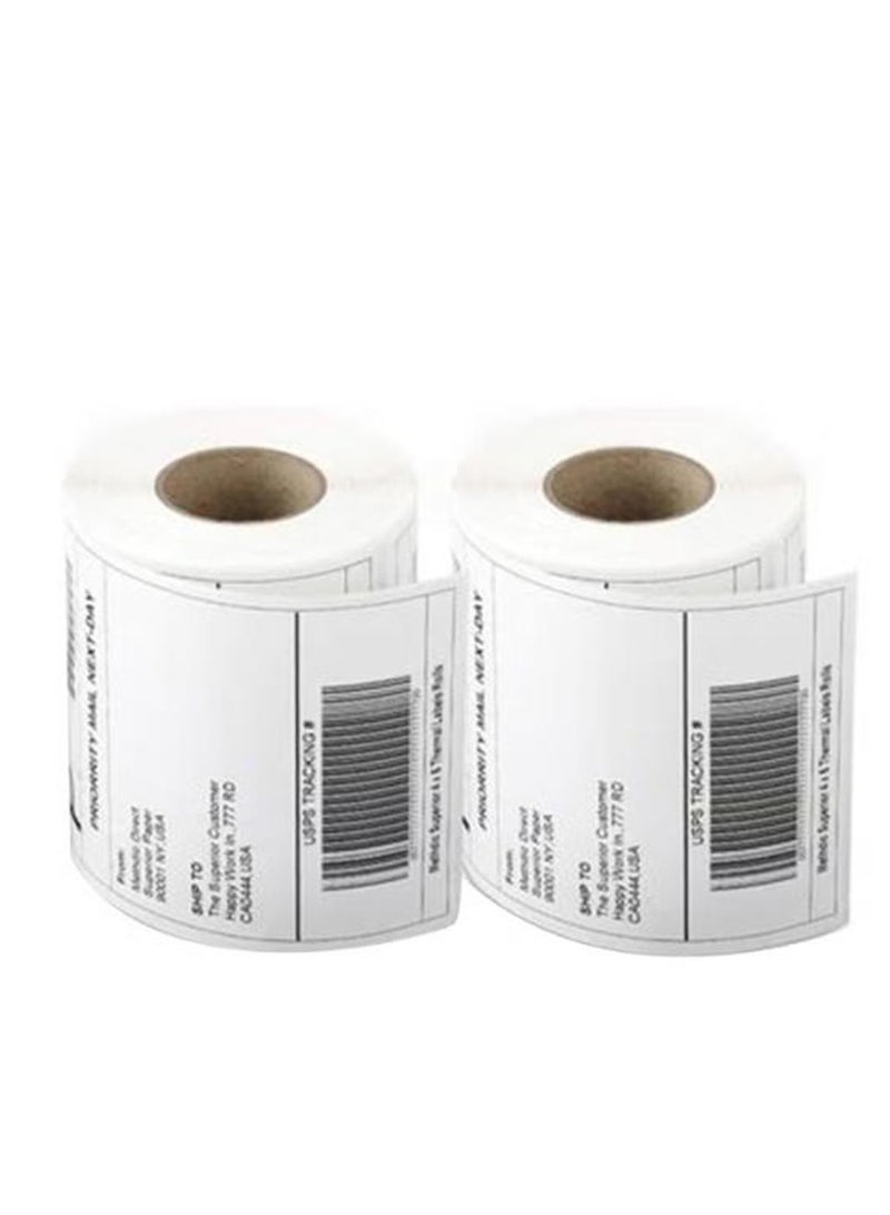 2packs 4"x 6"Thermal Direct Shipping Labels Paper Roll for Thermal Printer 350 Sheets/1 Rolls Commercial Grade White Perforated & Strong Adhesive Labels - Image 1