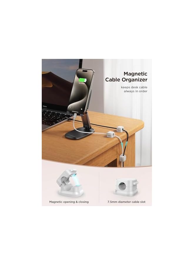 Green Tiger Magnetic Cord Holder,Cord Organizer Cable Clip for Desk Management,Smooth Adjustable Cable Clip,Wire Holder Keeper Organizer for Home Office Desk Phone Car Wall Desktop Nightstand(12 Pack) - Image 4