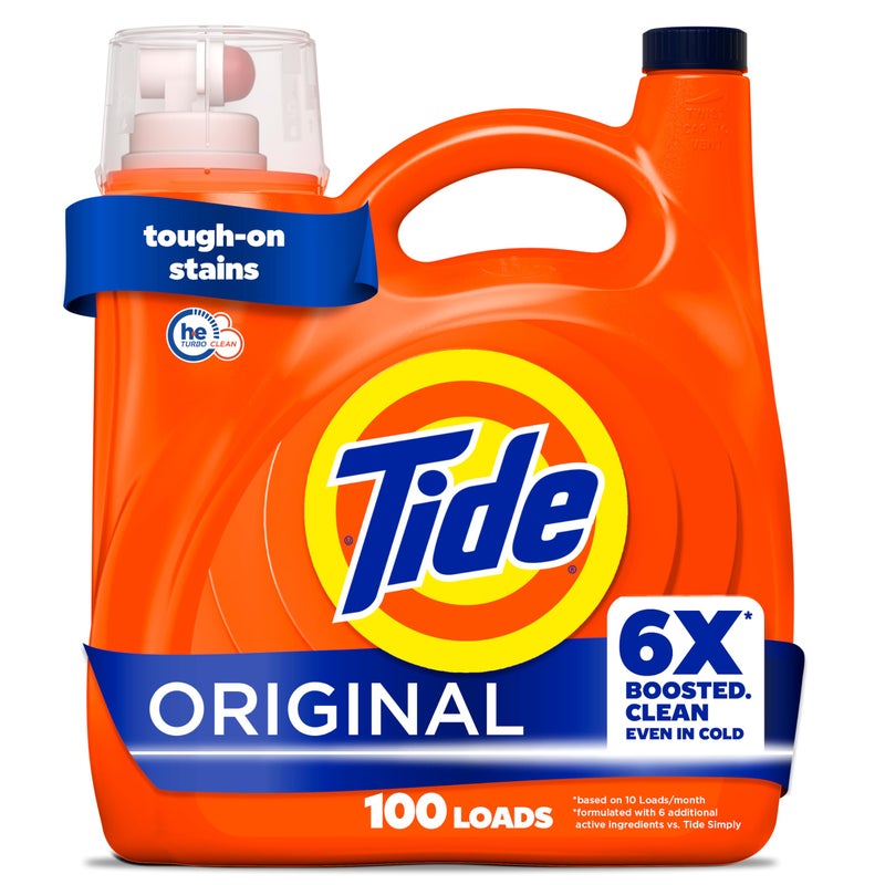 Tide Liquid Laundry Detergent, Original Scent, 125 fl oz, 100 Loads, Boosted Clean Even in Cold Water with Concentrated Washing Soap - Image 1