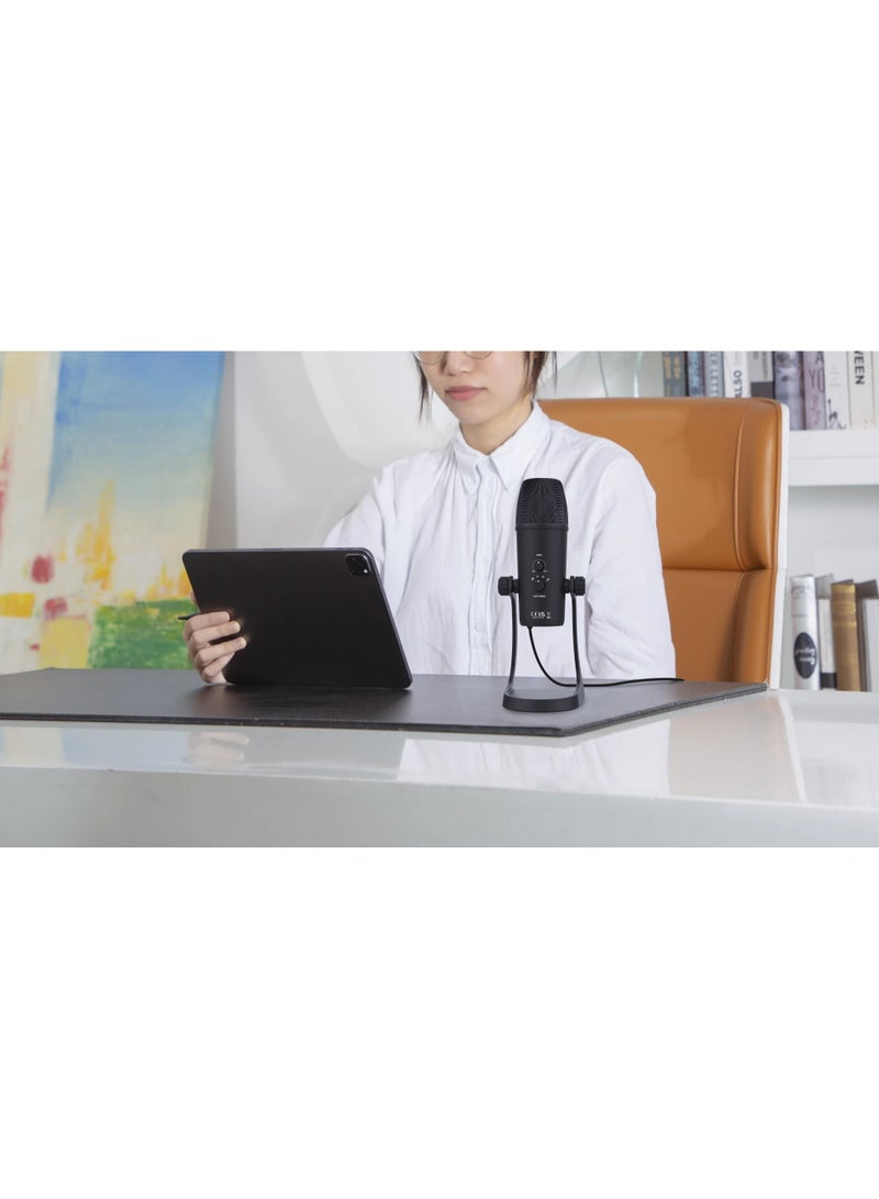 Boya BY-PM700 USB Desktop Microphone for PC with four pickup patterns, headphone output and volume control, ideal for podcasting, streaming and more. - Image 4